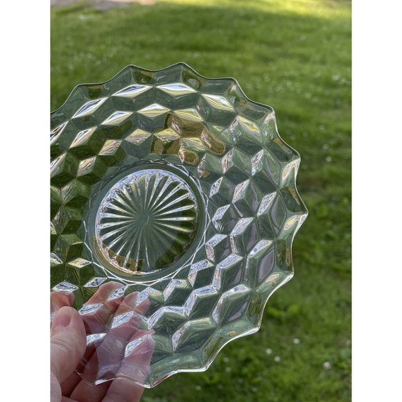 4 Vintage Fostoria American Clear Glass SALAD Sandwich Plate Dessert - Picture 4 of 8